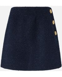 Pinko - Cotton And Wool Bouclé Mini Wrap Skirt - Lyst