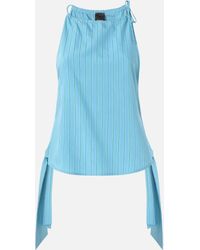 Pinko - Striped Top With Thin Shoulder Straps And Bows - Lyst