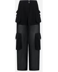 Pinko - Sheer Georgette Cargo Trousers - Lyst