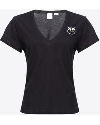 Pinko - V-neck T-shirt With Logo - Lyst