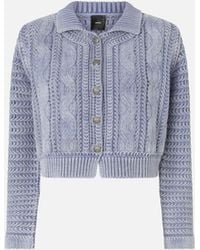Pinko - Cardigan Cropped En Grosse Maille Et Torsades - Lyst
