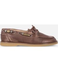 Pinko - Leather Moccasins With Jewel Details - Lyst