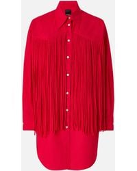 Pinko - Mini Shirt Dress With Fringing - Lyst