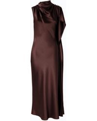 Pinko - Long, One-Shoulder Satin Dress - Lyst