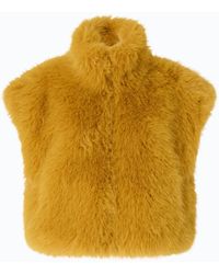 Pinko - Cropped Faux Fur Vest - Lyst