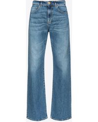 Pinko - Wide-Leg-Jeans Aus Vintage-Denim, Dunkler Vintage-Wash - Lyst