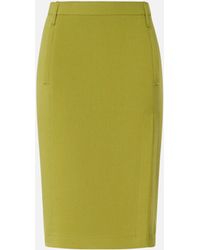 Pinko - Slim-Fitting Calf-Length Skirt With Slit - Lyst