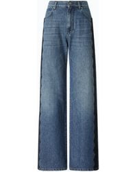 Pinko - Wide-Leg Jeans With Lace Trim - Lyst