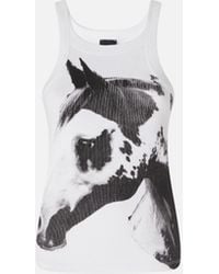 Pinko - Reimagine By X Patrick Mcdowell Ribbed Vest Top With Horse Print - Lyst