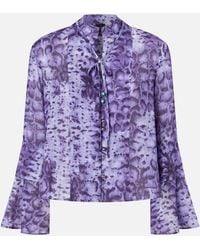 Pinko - Blouse With Snake Print And Jewel Buttons - Lyst