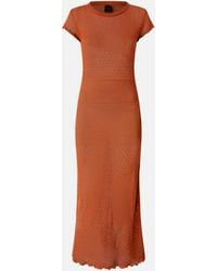 Pinko - Long Summer Dress With Perforated Motif - Lyst