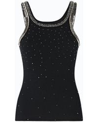 Pinko - Ribbed Top With Bejewelled Embellishment - Lyst