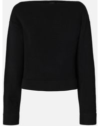 Pinko - Wool Sweater With Boat Neckline, Limo - Lyst