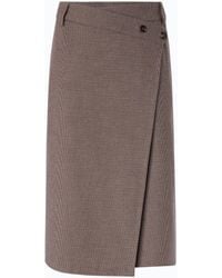 Pinko - Calf-Length Wrap Skirt With Check Pattern - Lyst