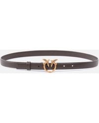 Pinko - Love Birds Thin Leather Belt 2Cm - Lyst