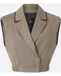 Pinko - Gilet Corto Con Rever Ed Elastico - Lyst