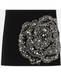 Pinko - Mini Skirt With Embroidered Jewel Rose - Lyst