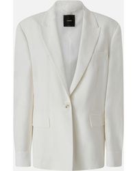 Pinko - Blazer Monopetto Con Cinturino Dietro - Lyst