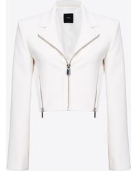Pinko - Short Jacket In Crêpe Fabric With Zip - Lyst