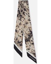 Pinko - Thin Scarf With Snake Print - Lyst
