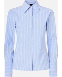 Pinko - Striped Cotton Shirt With Logo - Lyst