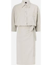 Pinko - Midi Dress With A Shirt-Style Bodice - Lyst