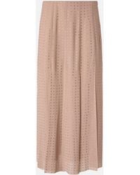 Pinko - Midi Skirt With Fringes And Rhinestones - Lyst