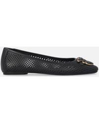 Pinko - Perforated Ballerinas With Love Birds Logo - Lyst