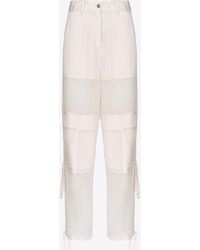 Pinko - Satin And Georgette Cargo Trousers - Lyst