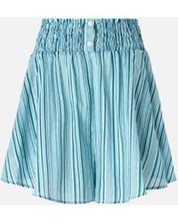Pinko - Pantalón Corto De Algodón A Rayas Con Cintura Elástica - Lyst
