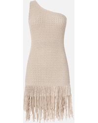 Pinko - One-Shoulder Mini Dress With Fringing - Lyst