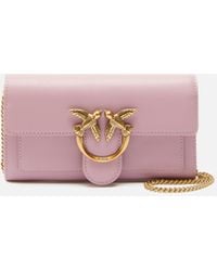 Pinko - Geldbörse Love Bag One Wallet Simply, Violett-Flieder-Antikgold - Lyst