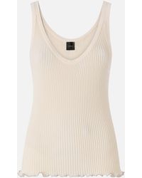 Pinko - Ribbed Vest Top With Logo - Lyst