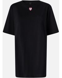 Pinko - Oversized Long T-shirt With Print And Embroidery - Lyst