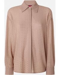 Pinko - Rhinestoned Georgette Shirt - Lyst