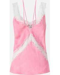 Pinko - Spotted Lingerie Top With Lace - Lyst