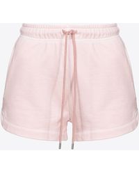 Pinko - Shorts in felpa stampa logo - Lyst