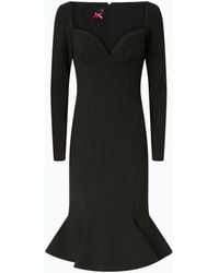 Pinko - Slim-Fit Midi Dress With Sweetheart Neckline And Ruffles - Lyst