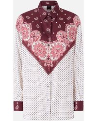 Pinko - Shirt With Tie Motif And Placed Print - Lyst