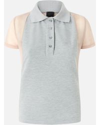 Pinko - Tulle And Cotton Polo T-Shirt With Embroidered Mini Logo - Lyst