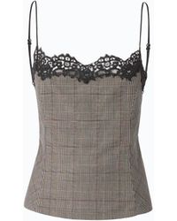 Pinko - Check Top With Lace - Lyst
