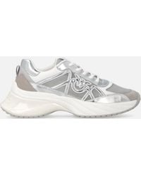 Pinko - Sneakers With Laminated Inserts And Love Birds Logo - Lyst