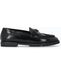 Pinko - Leather Loafers With Logo And Lug Sole - Lyst