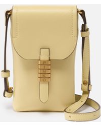 Pinko - Leather Smartphone Case With Shoulder Strap And Logo - Lyst