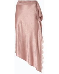Pinko - Asymmetrischer Midirock Aus Satin - Lyst
