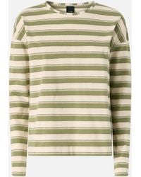 Pinko - Striped Jersey Top With Structured Collar - Lyst