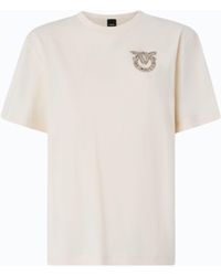 Pinko - T-Shirt With Love Birds Jewel Detail - Lyst