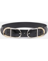 Pinko - Shiny Leather Belt With Metal Loops, 4 Cm - Lyst