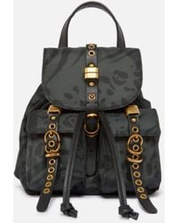 Pinko - Small Nylon Backpack With Animal Print - Lyst