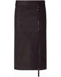 Pinko - Nubuck Leather-Effect Pencil Skirt - Lyst